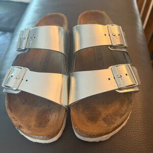 Silver Birkenstock size 39